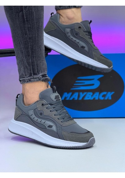 Mayback Erkek Sneaker,günlük Spor Ayakkabı,ortopedik Taban Gri - Siyah
