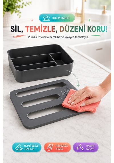 4 Bölmeli Poşet Organizeri Çöp Torbası Ve Kilitli Poşet Düzenleyici Plastik Saklama Kutusu Düzen Ant