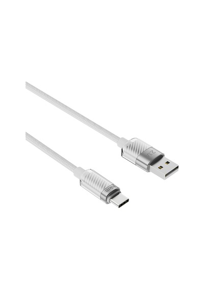 Knit Glam 2.1A Hızlı Şarj Destekli Usb-A To Type-C Şarj Ve Data Aktarım Kablosu 1 Metre Beyaz