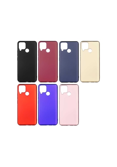 Noktaks - Realme Uyumlu Realme C25 / C25s - Kılıf Mat Renkli Esnek Premier Silikon Kapak - Kırmızı