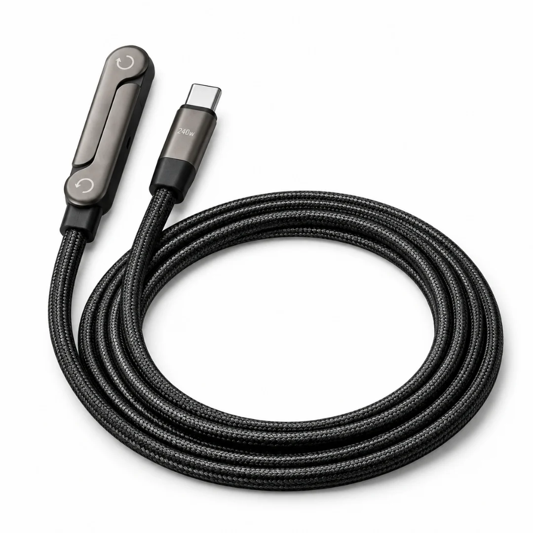 Usb Type C Şarj Data Kablosu Standlı Katlanabilir Hızlı Şarj 240w 2 Metre