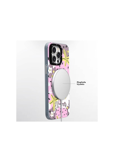 Apple Uyumlu iPhone 13 Kılıf Magsafe Şarj Özellikli Youngkit Fruity Flavour Serisi Pembe