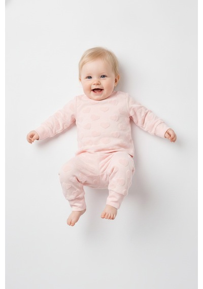 Tiffany Baby & Kids Puffy Cloudy Tasarımlı Pijama Takımı Pembe