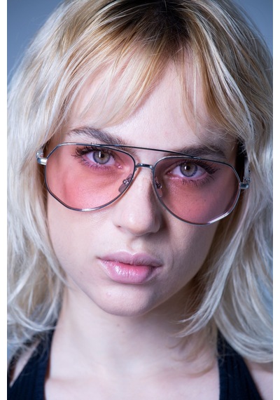 Philippe V N27 Gümüş Pembe Fotokromik Titanyum Unisex Güneş Gözlüğü Gümüş
