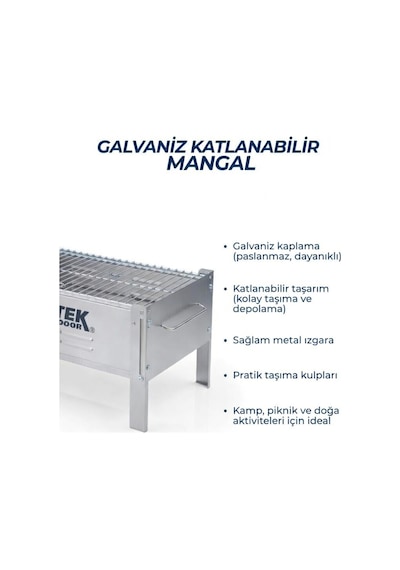 Kolay Taşınabilir Katlanabilir Kamp Doğa Pratik Kullanım Yer Kaplamayan Mangal 40 27 Diğer
