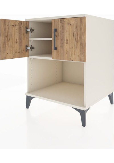 Kronos Komodin 2 Raflı 2 Kapaklı 60x59x80 Aytaşı-çam Aytaşı