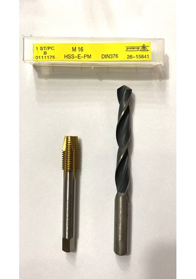 M16 Titan Kaplı Düz Kılavuz 14 MM Hss Matkap Ucu
