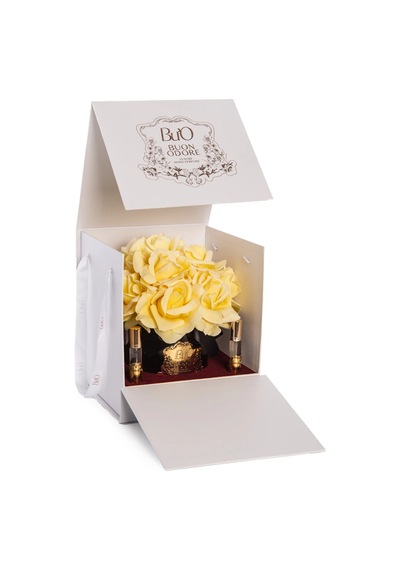 Siyah Cam Gold 14 Gül Luxury Home Perfume Çiçek