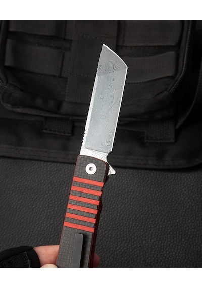 Bestech Tıtan Karbon Fiber Ve G10 Saplı Ara Katman: 2,96'' Damascus Kamp Çakı Bl05b Çok Renkli