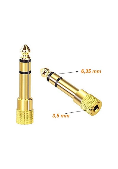 Kulaklık Mikrofon Çevirici Gold Jak 6. 3 Mm Erkek To 3. 5 Mm Dişi