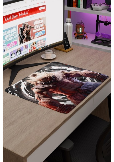 Street Fighter Kaymaz Dikişli Kauçuk Oyuncu Mousepad V4 - 48x40 Xl Gaming Mouse Pad Fare Altlığı