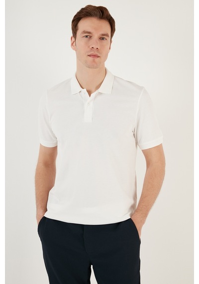 Buratti Pamuklu Regular Fit Düğmeli Erkek Polo Yaka T Shirt 5902739 Beyaz