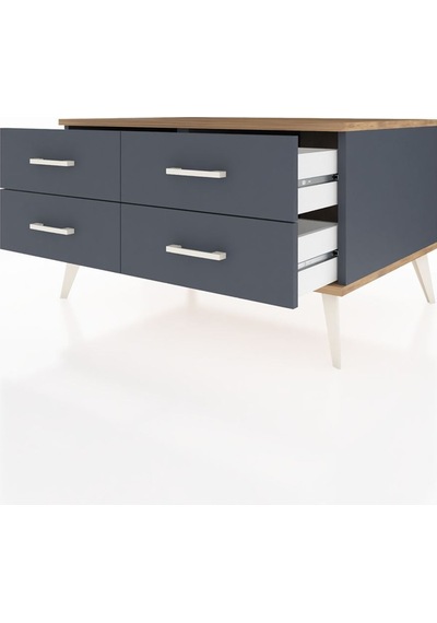 Kronos Şifonyer 4 Raflı 88x59x48 Antrasit-çam/antrasit Çam/antrasit