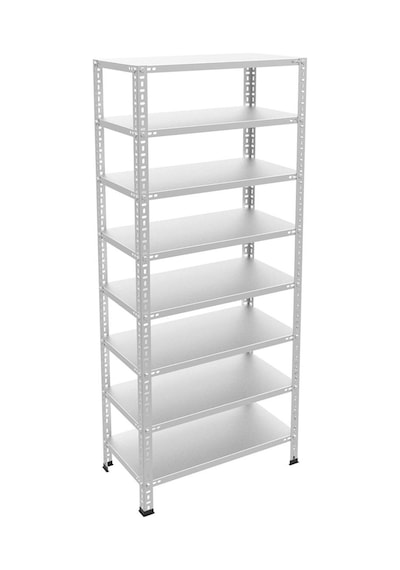 Raf Burada  8 Katlı Galvaniz Çelik Raf - Depo, Arşiv, Kiler, Dosya, Market Rafı-31x75 cm-100 cm-0.70 mm