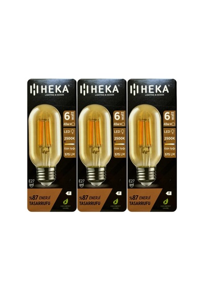 Tr Led Ampul, 6w 48w Eşdeğeri , 2500k Gün Işığı, E27 Duy, Şeffaf, 3 Adet Diğer
