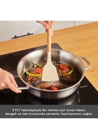 Karaca Power Steel 316+ 3ply Spirit İndüksiyon Tabanlı 8 Parça Çelik Tencere Seti Gümüş