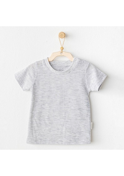 Andywawa Ac25971 Casual Bebek Tişört Grey Melange Gri