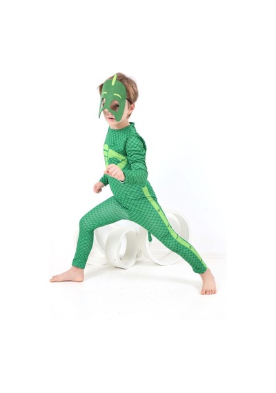 Pijamaskeliler Kertenkele Kostümü Maskeli Pjmasks Kertenkeleçocuk