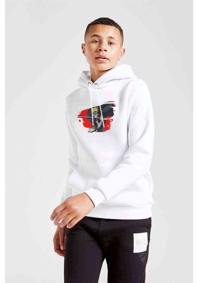 Tshirthane Best Anime Aesthetic Baskılı Unisex Çocuk Kapüşonlu Beyaz Sweat