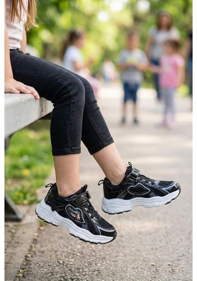 Fort Sımba Cool Rahat Hafif Anatomik Spor Sneaker Kız Çocuk Ayakkabı Siyah