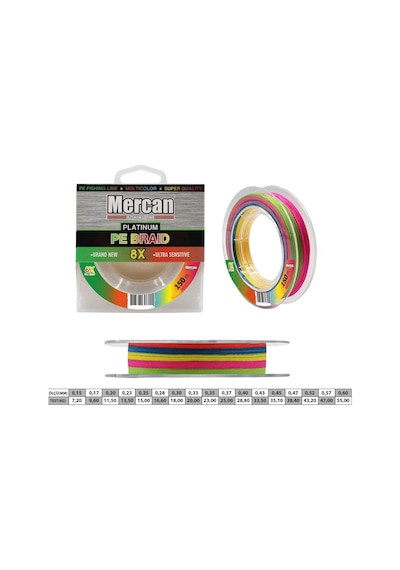 Mercan Pe Örgü Platinum 8X Ip 150 M Multi Colour Misina
