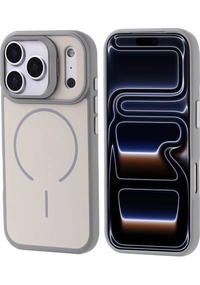 Apple Uyumlu iPhone 17 Pro Kılıf M-safe Şarj Özellikli Kamera Standlı Zore Notron Kapak Çok Renkli