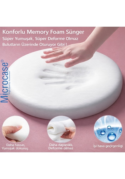 Microcase Ortopedik Memory Foam Oto Koltuk Kafa Ve Destek Minderi + Kafa Destek Minderi Al5523