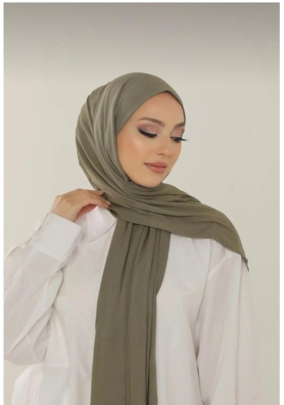 Gesshop Kadın Penya Şal Haki Yeşil
