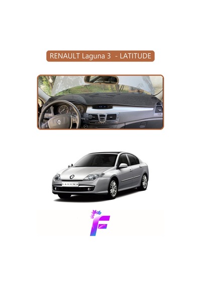Renault Laguna 3 Uyumlu Torpido Örtüsü Yansıma Önleyici Tam Koruma Hızlı Ve Kolay Montaj J88 Kahverengi