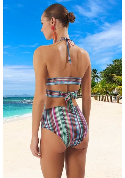 Ersefa Tasarım Bikini Takımı Yaz Koleksiyonu Klora Dayanıklı Yüksek Konf Çok Renkli