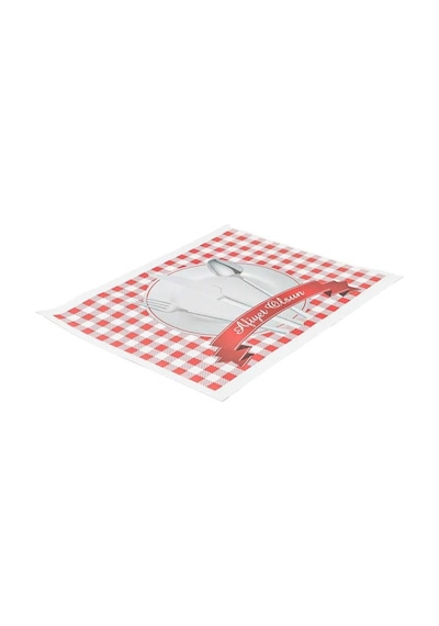 Amerikan Servis Kağıdı Afiyet Olsun Baskılı Beyaz Masa Örtüsü - 29 X 41 Cm. - 100 Adetlik Paket Beyaz