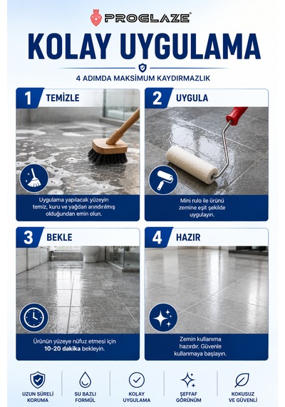 Proglaze Kaydırmaz Solüsyon 500ml + Rulo Hediye Şeffaf