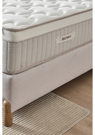 Bohem Çift Kişilik Konfor Seti Pocket Yaylı Yatak + Sandıklı Baza + Başlık 140 x 190