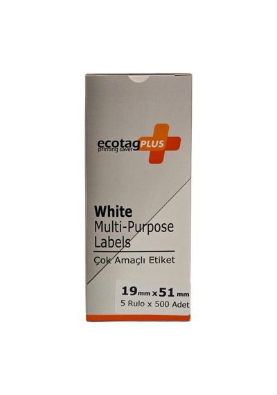Ecotagplus Dymo Muadili Etiket - 19 Mm X 51 Mm - 5 X 500 Adet - Eko Paket - 11355 1