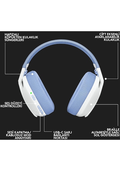 Logitech G435 Lightspeed Kablosuz Gaming Kulaklık