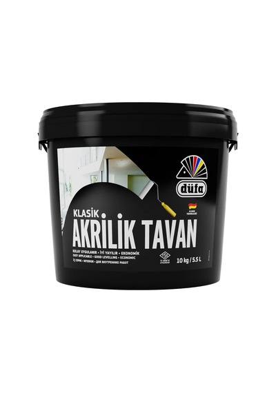 10 Kilogram Beyaz Akrilik Tavan Boyası 0.5 KG