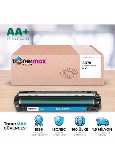 Hp 307a Ce741a Mavi Uyumlu Toner Aa Plus / Color Laserjet Cp5225 / Cp5225n / Cp5225dn