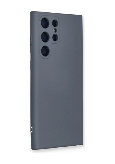 Newface - 567 - Samsung Galaxy Uyumlu S22 Ultra Kılıf Nano İçi Kadife Silikon - Csmo-tex - - Gri