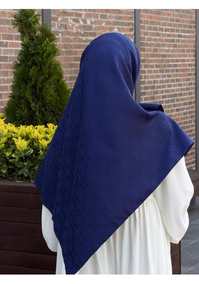 Qalortex Scarf Premium Jakarlı Mira B.boy Eşarp - Lacivert