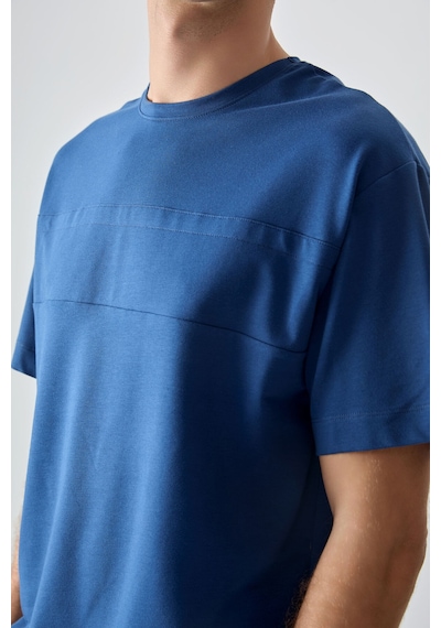 Air Jones Tommy Life Parlament Pamuklu Kalın Yumuşak Dokulu Oversize Fit Basic Erkek T-shirt - 88378 Parlament