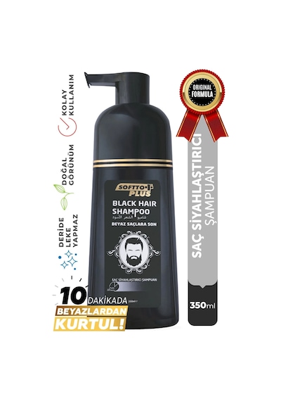 Black Hair Beyaz Saçlar Için Saç Siyahlaştırıcı Doğal Görünümlü Şampuan 350ml