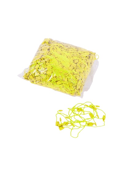 Sarı Renk Kilitli Geçmeli Etiket İpi 1.000 Adet Plastik Kart Ve Etiketi Bağlama İpi