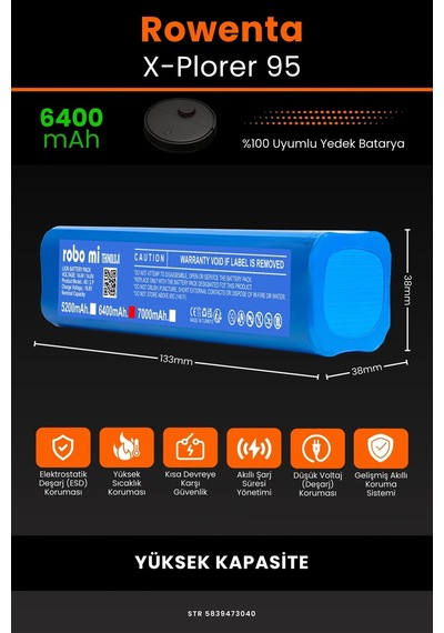 Rowenta X-plorer 95 6400mah Robot Süpürge Bataryası