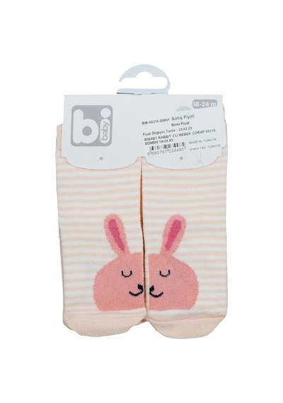 Bibaby Rabbit 2'li Bebek Çorap 68216 Somon
