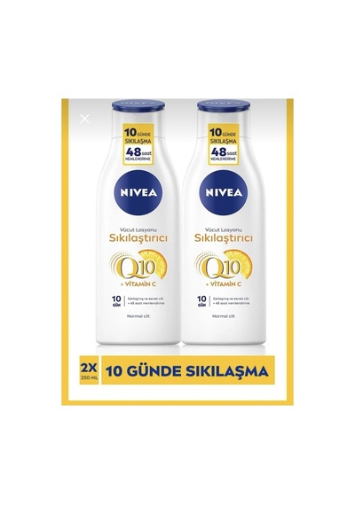 Sıkılaştırıcı Vücut Losyonu Q10 Vitamin C 250 Ml 48 Saat Nemlendirme 2 Adet