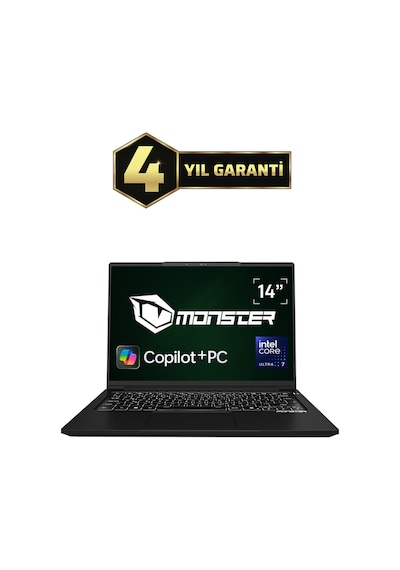Monster Huma H4 V7.2.5 Ultra 7 258V 32 GB 1 TB SSD 14" W11H Dizüstü Bilgisayar