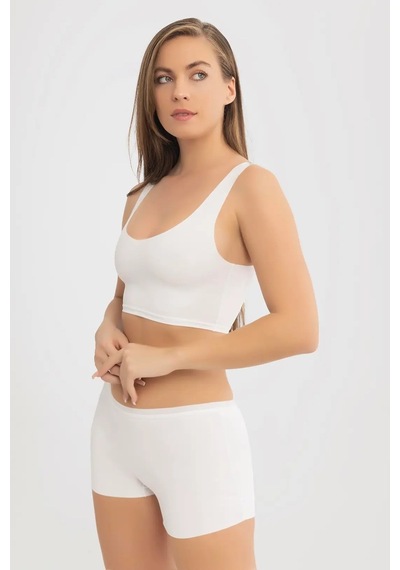Terrien Bayan Giyim Esnek İç Pantolon İçi Basic Lazer Kesim Dikişsiz Kadın Boxer Külot 3'lü Paket çok Renkli