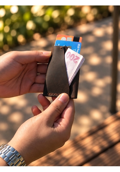 Hemlabel El Yapımı Hakiki Deri Kartlık Cüzdan - Minimal Kartlık Ve Para Bölmeli - Kişiye Özel İsim Baskılı Kahverengi Hemlabel El Yapımı Hakiki Deri Kartlık Cüzdan - Minimal Kartlık Ve Para Bölmeli - Kişiye Özel İsim Baskılı Kahverengi