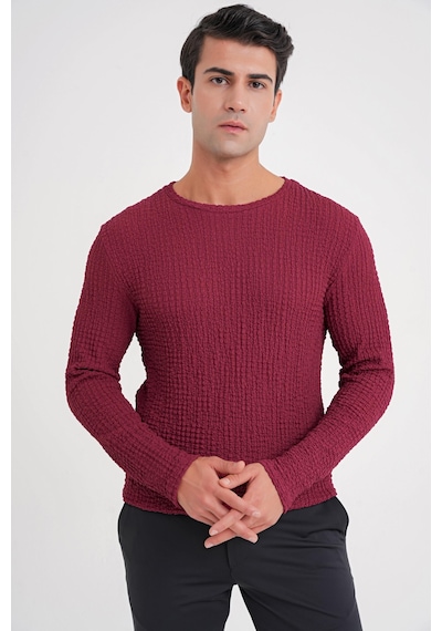 Efor Ts 916 T-shırt Slim Bordo Bordo