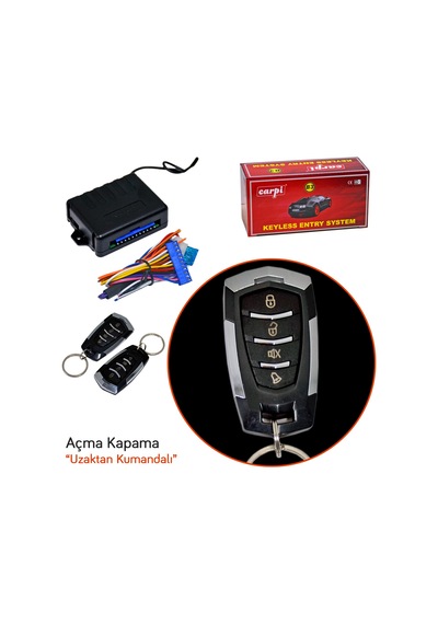 Carpi Açma Kapama 12v Siyah-krom Kumandalı 4 Tuşlu Sinyal Çıkışlı Br4602607
